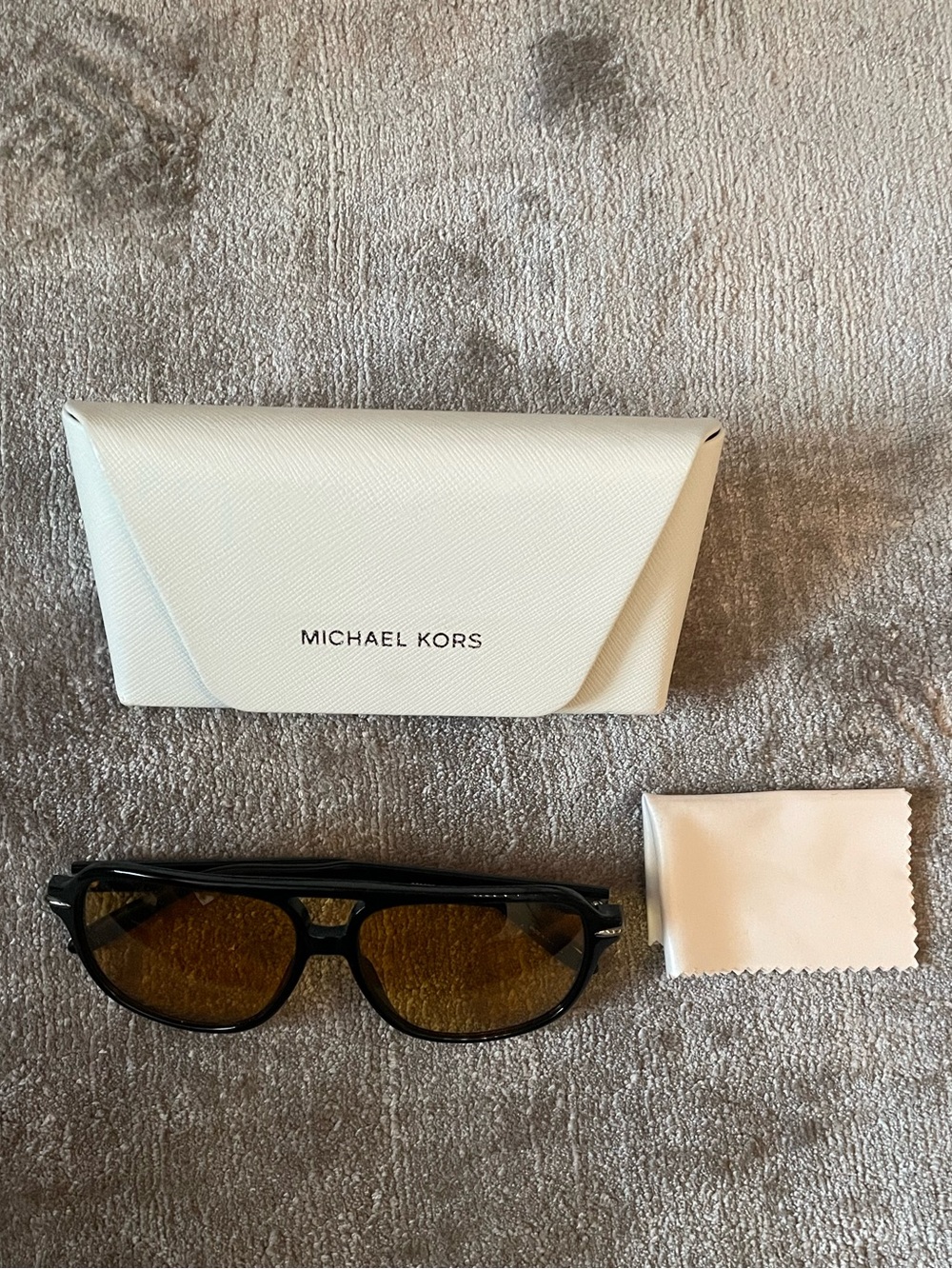 Michael Kors Black Frame Liam Sunglasses with Amber Lenses